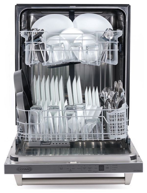 Cosmo COS-DIS6502 24 in. Stainless Steel Top Control Tall Built-In Dishwasher
