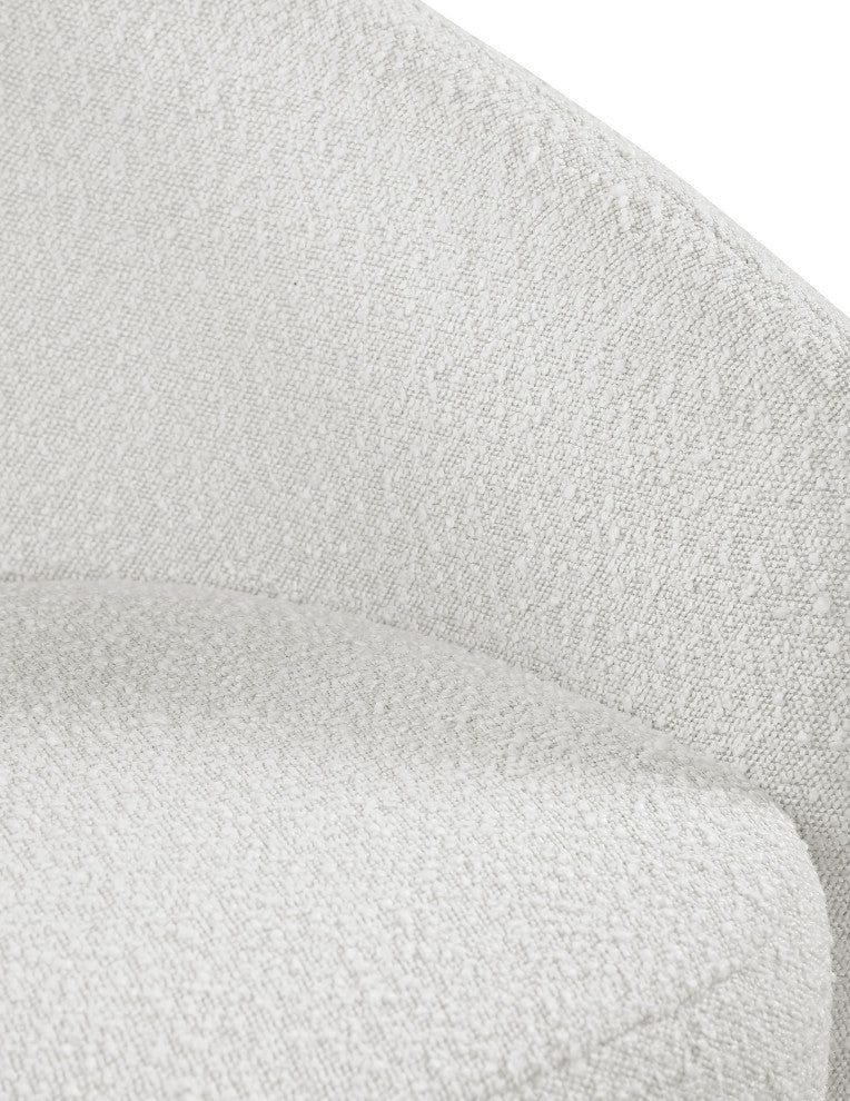 Acadia Boucle Fabric Upholstered Accent Chair, Cream