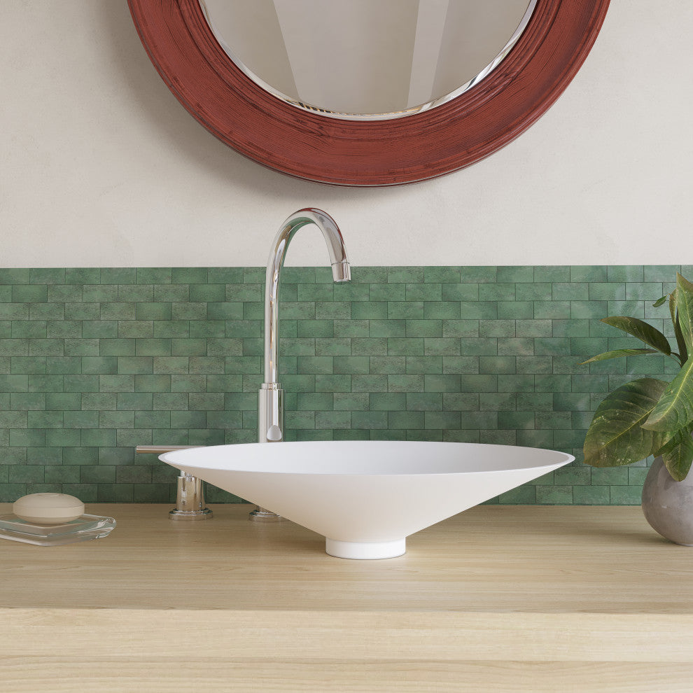 CastelloUSA Mahdi Solid Surface Square Vessel Sink