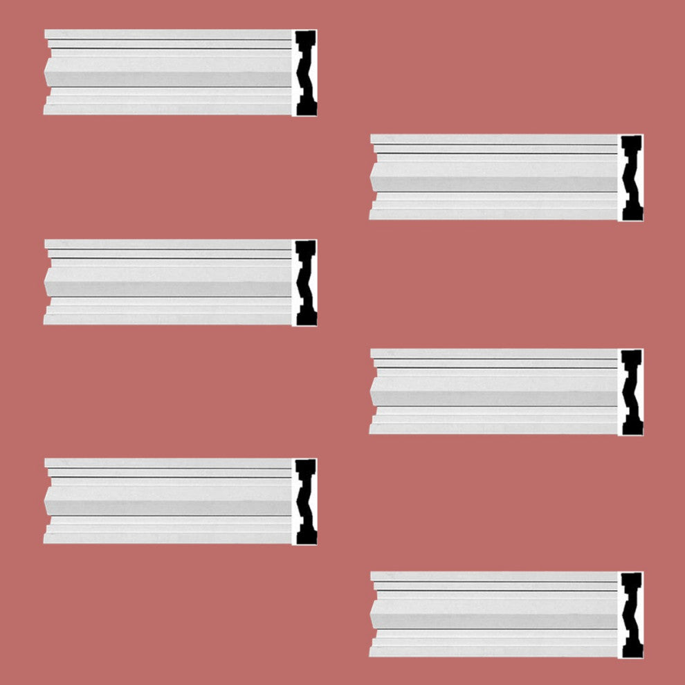 Crown Molding White Urethane Wellfleet  Design 6 Pieces Totaling 576" Length
