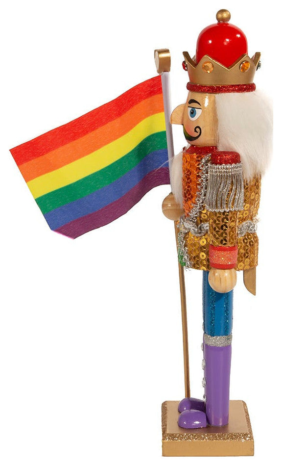 12" Wooden Gay Pride Nutcracker