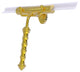 Shower Squeegee with Wavy Handle, Polished Brass