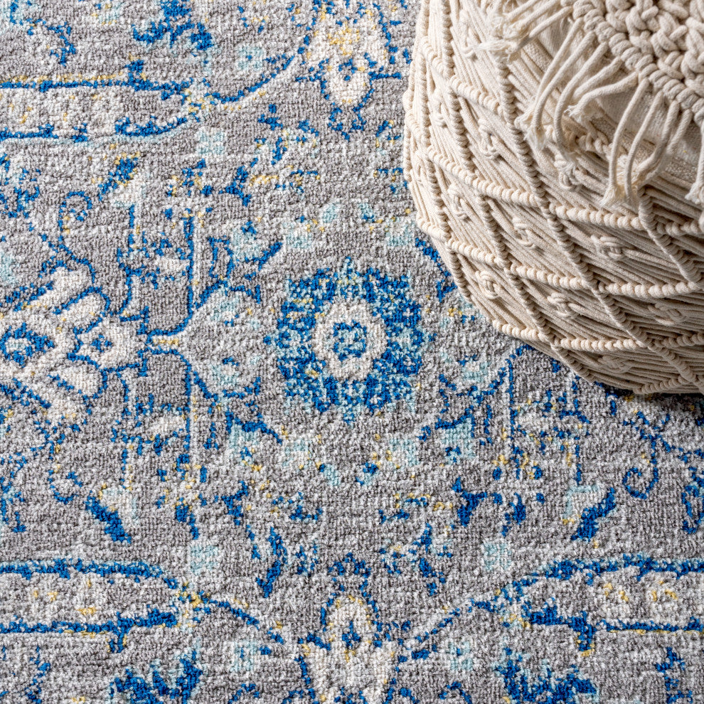 Modern Persian Boho Floral Area Rug, 5 X 8