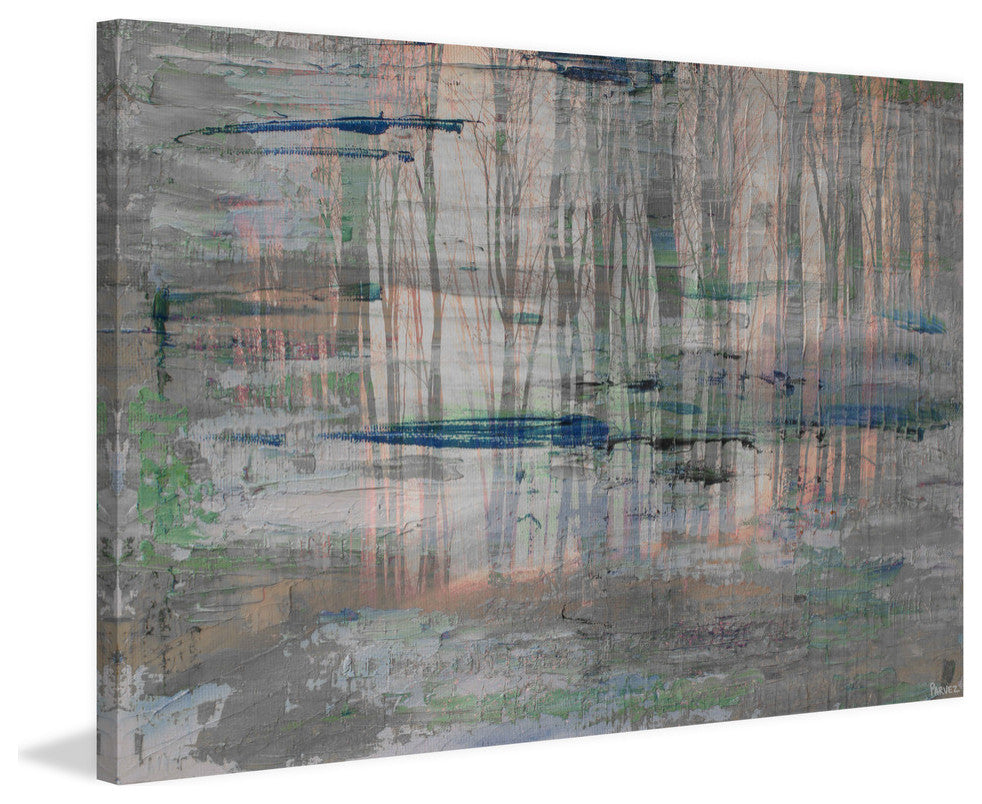 "Marshy Reflection" Painting Print on Wrapped Canvas, 36"x24"