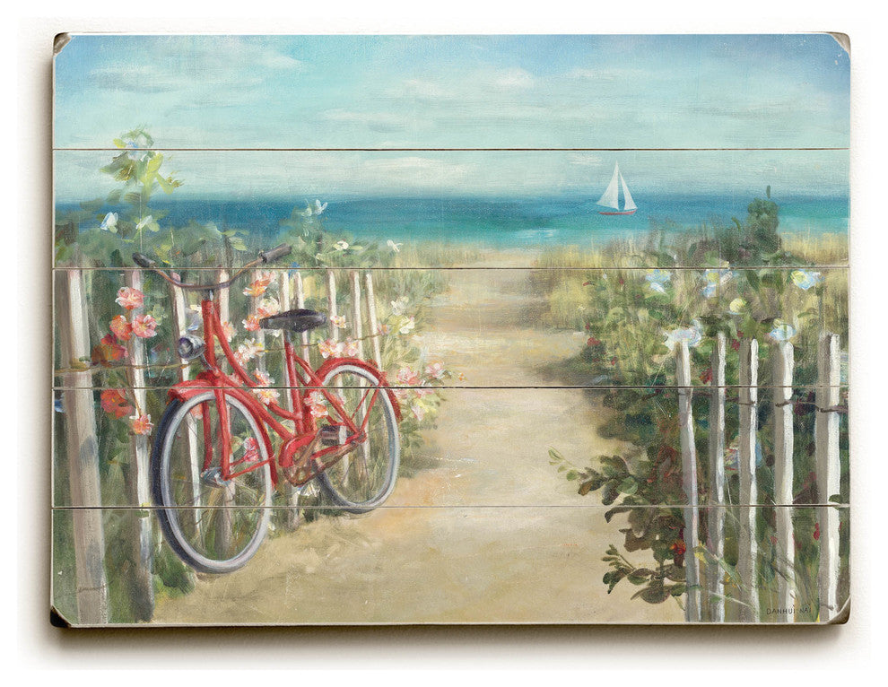 "Summer Ride", Planked Wood Wall Decor By Avery Tillmon, 25"x34"
