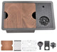 Bronstarz 24 Inch Nano Black Undermount Bar Sink with Glass Rinser