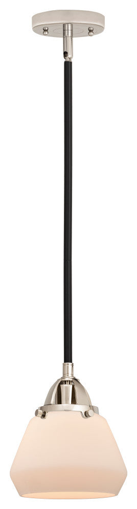 Fulton Mini Pendant, Black Polished Nickel, Matte White, Matte White