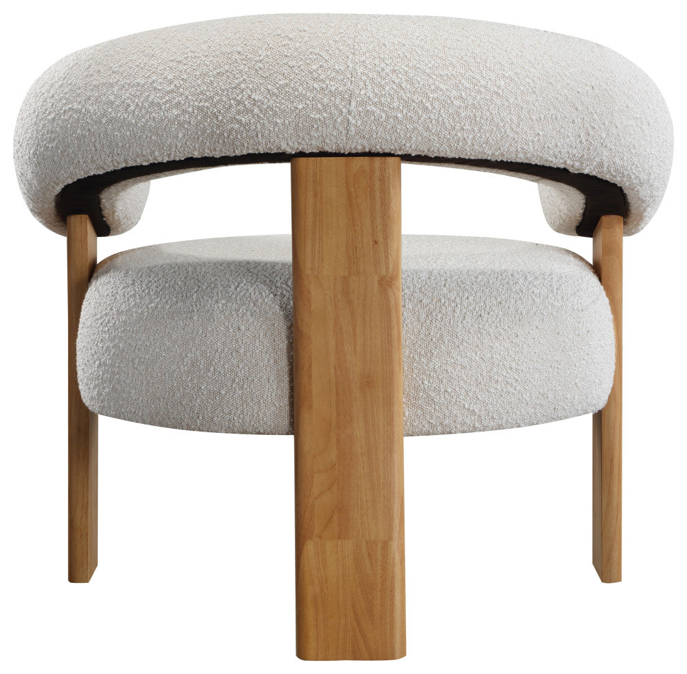 Winston Boucle Fabric Upholstered Accent Chair, Cream