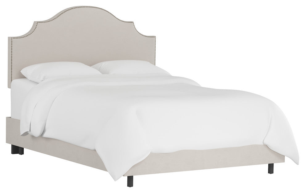 Brenson California King Nail Button Notched Bed, Premier Platinum