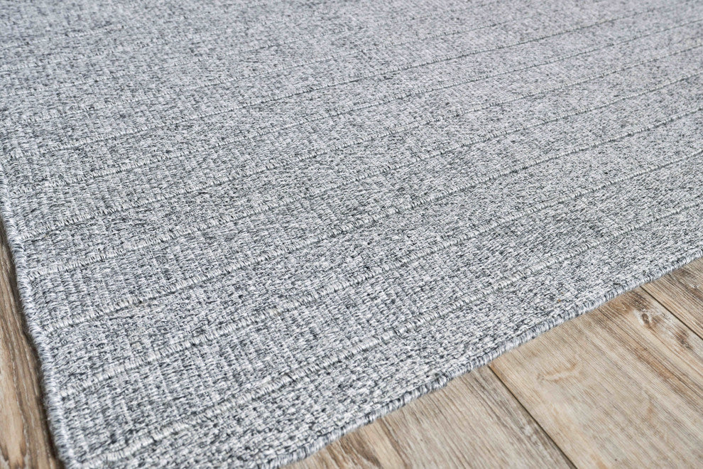Nova Indoor/Outoor Handmade Flatwoven PET yarn Gray Area Rug, 9'x12'