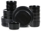 Stone Lain Eden Stoneware 24-Piece Dinnerware Set, Black