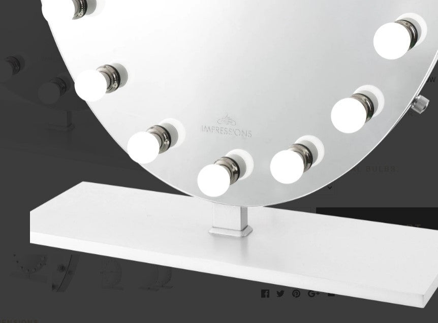 Heiress Pro Vanity Mirror, Silver, Led Globe Bulbs
