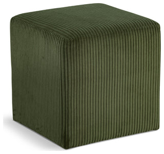 Roy Microsuede Fabric Upholsetered Ottoman/Stool, Green, Square