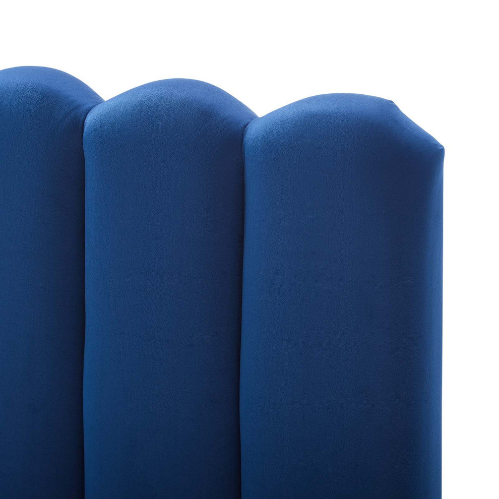Headboard, Twin Size, Velvet, Blue Navy, Modern Contemporary, Bedroom Master