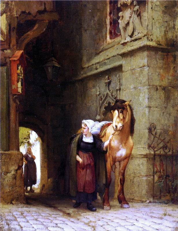 Frederick Arthur Bridgeman Leading the Horse from Stable Wall Decal