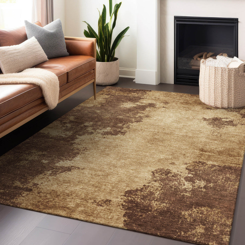 Machine Washable Indoor/Outdoor Chantille ACN1913 Mocha 3' x 5' Rug