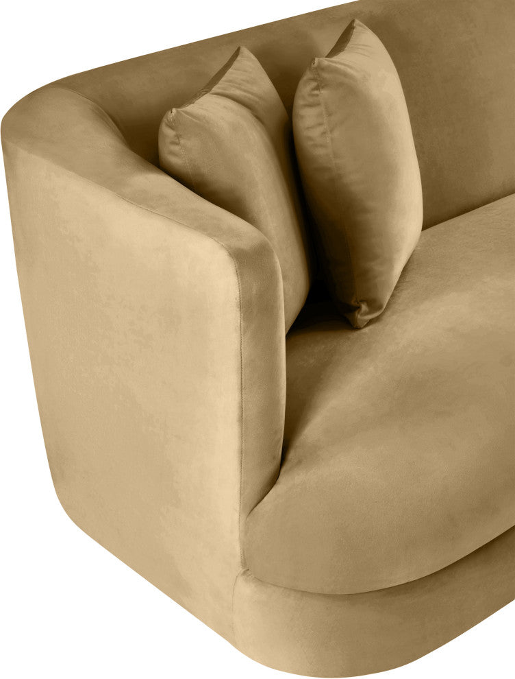 Alder Upholstered Chair, Camel, Velvet, Loveseat