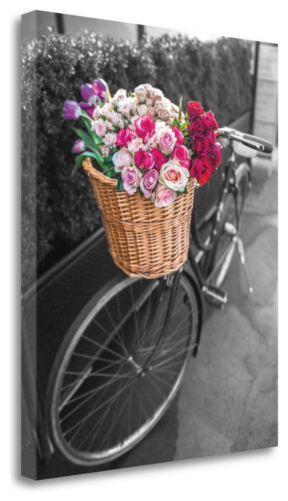 "Basket Of Flowers I" By Assaf Frank, Giclee Print on Gallery Wrap Canvas