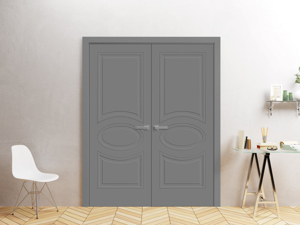 Interior Solid French Double Doors 60x84"