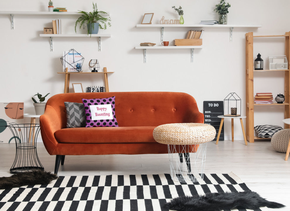 Happy Haunting Dots Accent Pillow, Orchid, 26"x26"