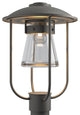 Erlenmeyer Outdoor Post Light, Coastal Natural Iron Finish, Clear Glass