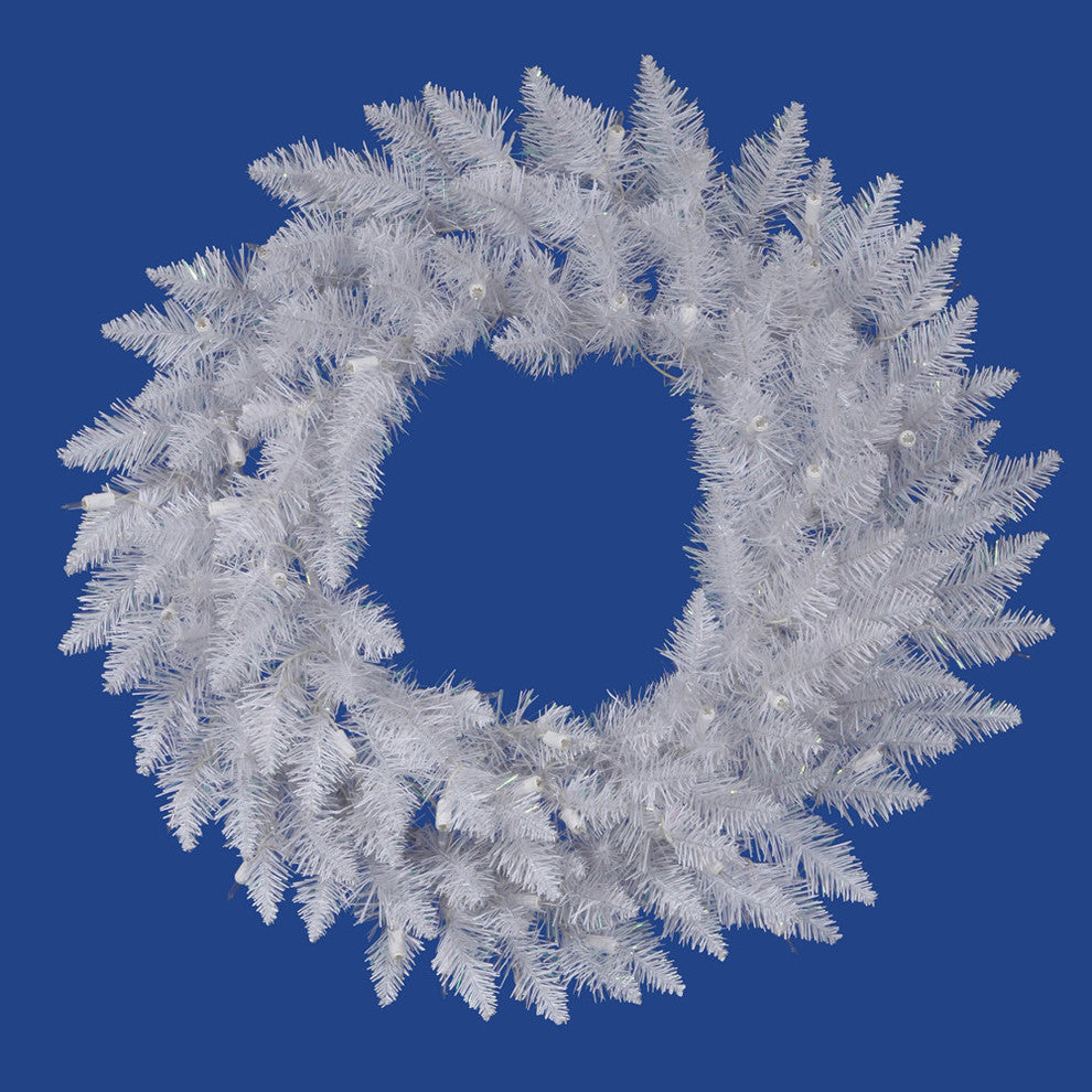 36" Sparkle White Wreath 195Tips