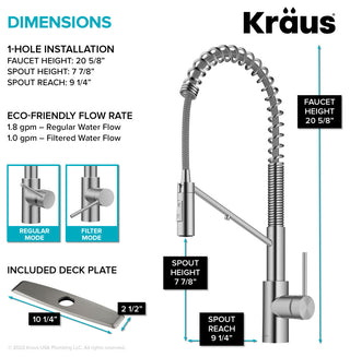 Oletto Commercial Pull-Down Filter Kitchen Faucet, SFS