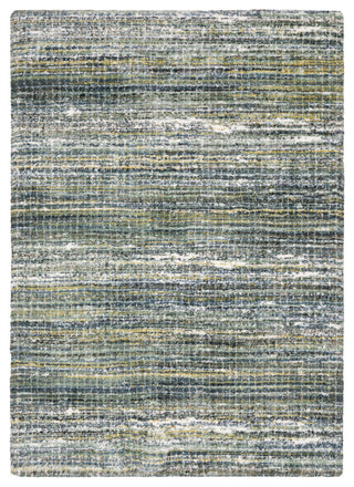 Greer Modern Distressed Gridwork Green/ Blue Area Rug, 6'7" x 9'6"