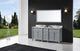 72" Double Bathroom Vanity, Taupe Gray with Carrara White Marble Top