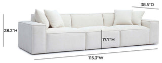 Mindy Chenille Basketweave Modular Sofa, Cream