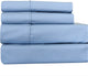 Unattached Solid Wrinkle-Free Waterbed Sheet Set, Blue, California King