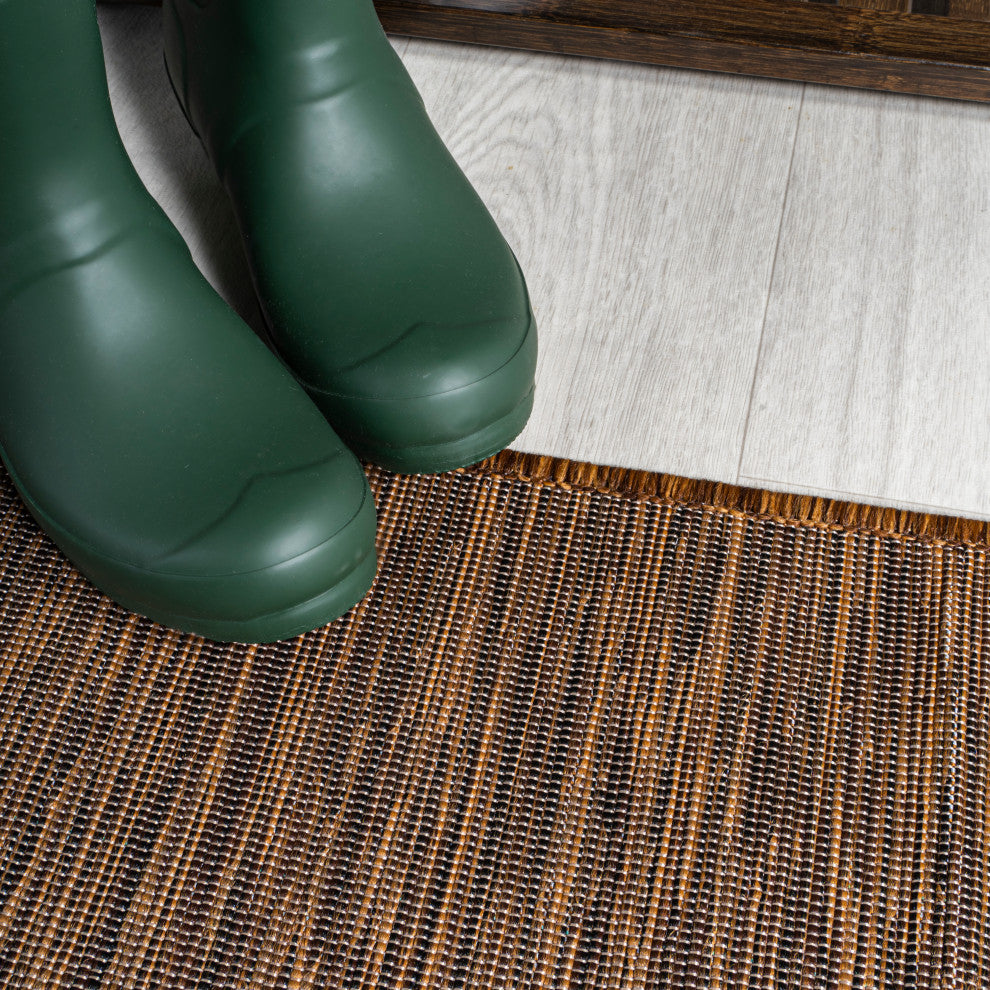 Ethan Modern Flatweave Solid, Brown, 5'x8'