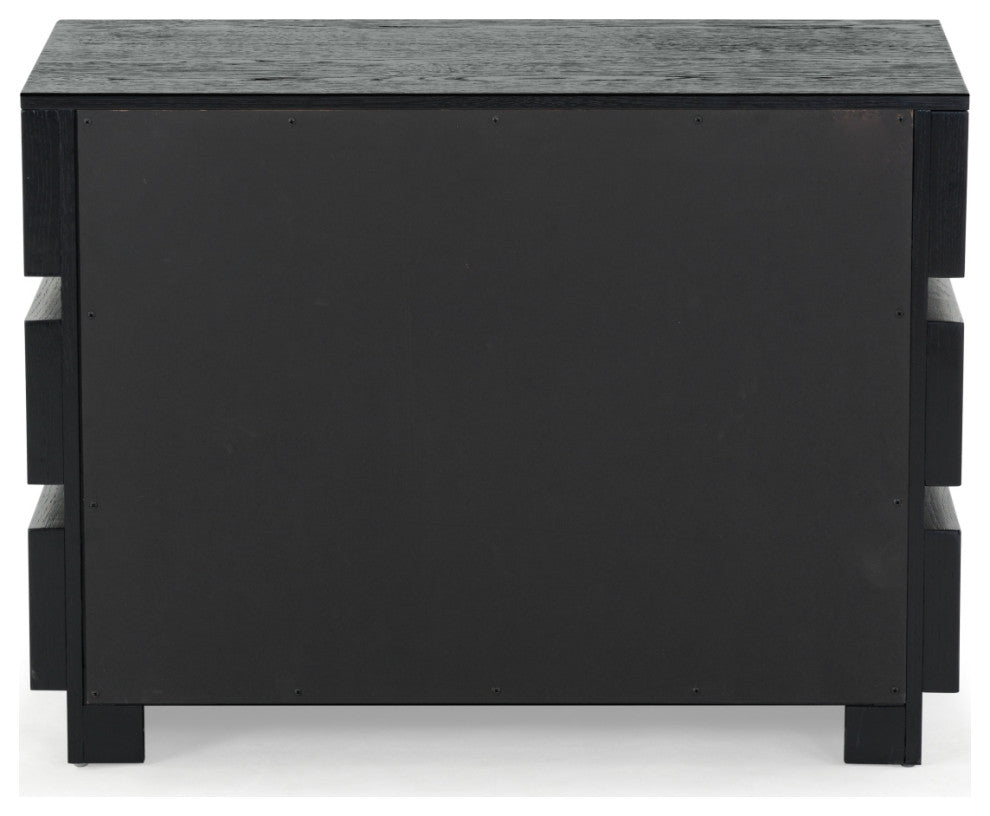 Safavieh Couture Titus 3 Drawer Stacked Chest, Black