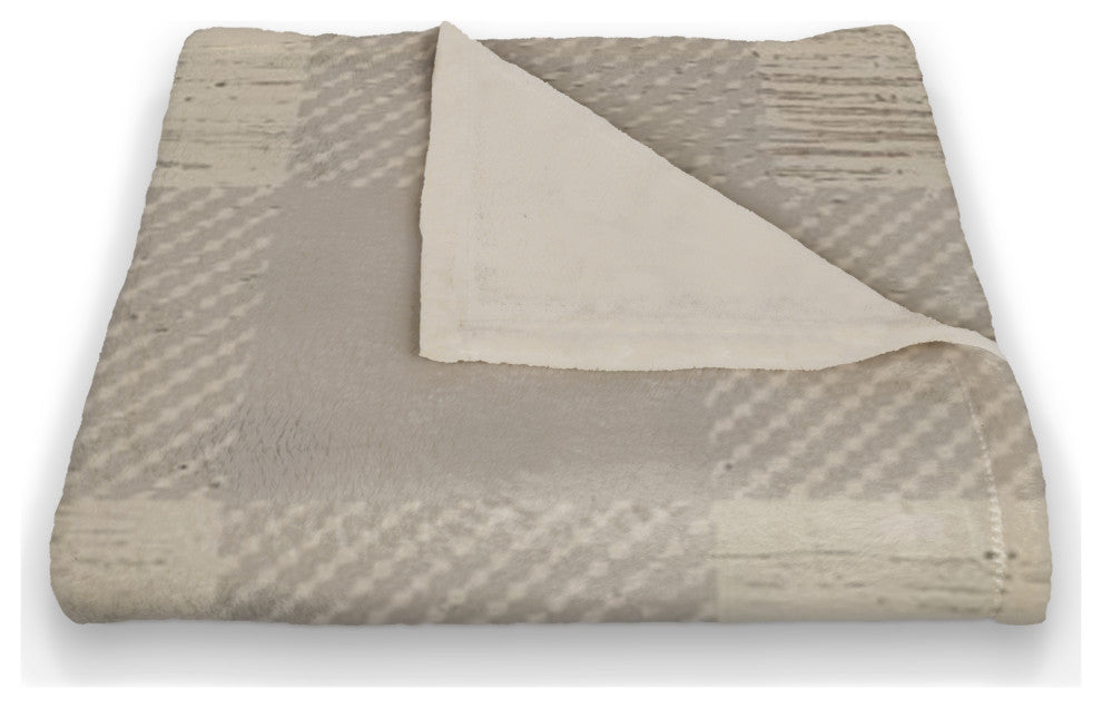Gray Buffalo Check 50x60 Coral Fleece Blanket