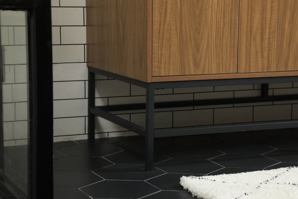 Home Living 22" Modern Walnut Brown-Light Bathroom Vanity