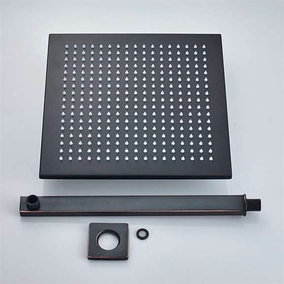 Fontana Peru Dark Oil Rubbed Bronze Rainfall LED Shower, Massage Jets