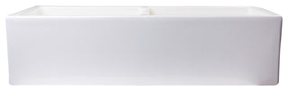 Ab3918-B 39" Biscuit Smooth Thick Wall Fireclay Double Bowl Farm Sink