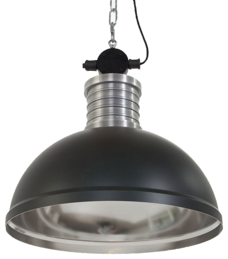 Brooklyn Series Metal Open Bottom Hanging Pendant Ceiling Light, Black