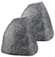 8" 200W Weather Resistant Outdoor Rock Speaker Pair, Grey