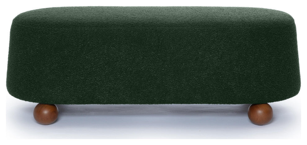 Jaine Large Ottoman, Boucle Forest Green
