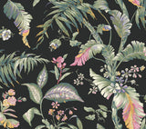 Fiji Garden Black Multi Peel and Stick Wallpaper