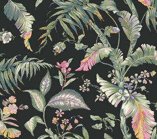 Fiji Garden Black Multi Peel and Stick Wallpaper
