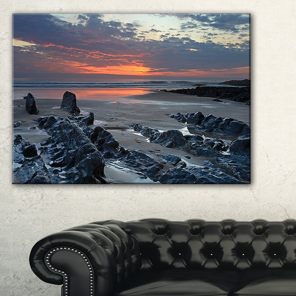 "Woolacombe North Devon Sunset" Extra Large Seascape Art Canvas, 40"x30"