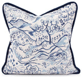 Royal Blue Fable Toile Pillow, 20x20