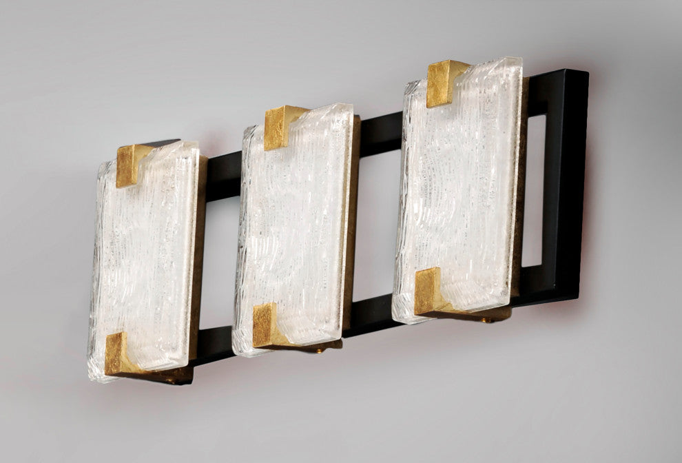 Maxim 39532 Radiant 3 Light 21" LED Bathroom Vanity Light - Black / Gold Leaf /