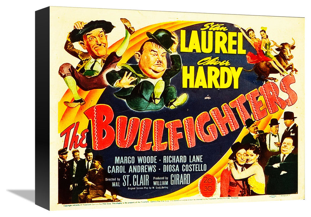 "Laurel & Hardy - The Bullfighters, 1945" Canvas Giclee, 16"x12"