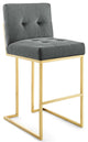 Grey Velvet Bar Stool, Heidi Giselle Gold Barstool, Luxe Glam Tufted Barstool