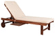 Seabrook 69"x24" Outdoor Acacia Lounger With Cushion, 5-Position, Dark Brown