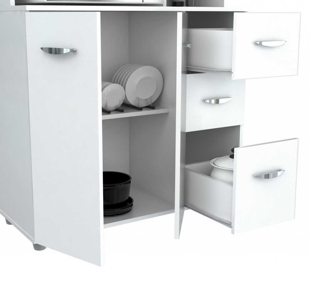 HomeRoots White Finish Wood Kitchen Storage Cabinet