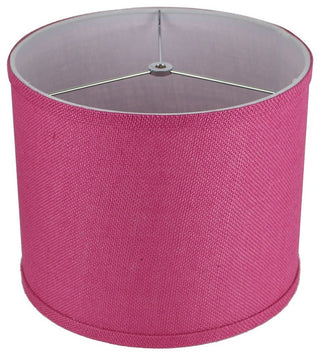 Classic Drum Burlap Lampshades, Fuchsia, 12"